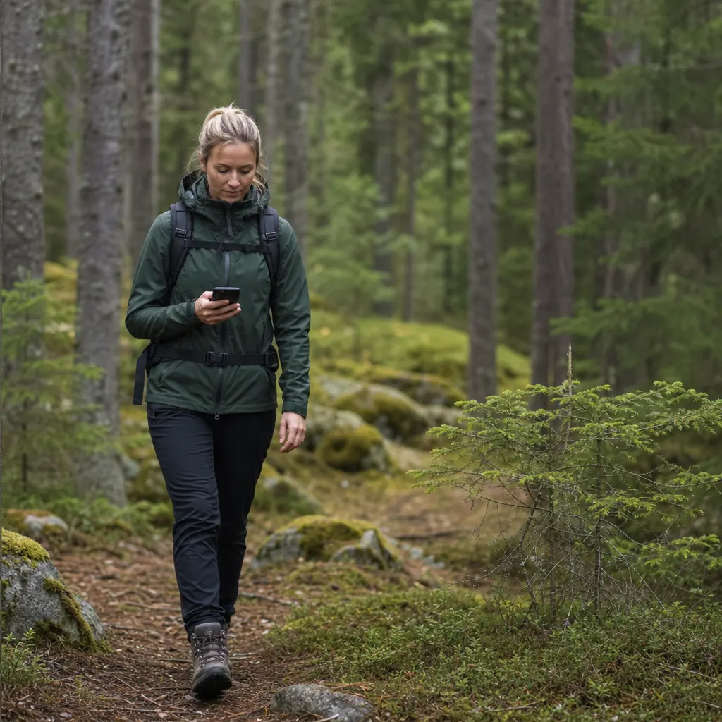 Vandrare i svensk granskog — Karma Mobil marknadsförs mot senior med Telenors nät