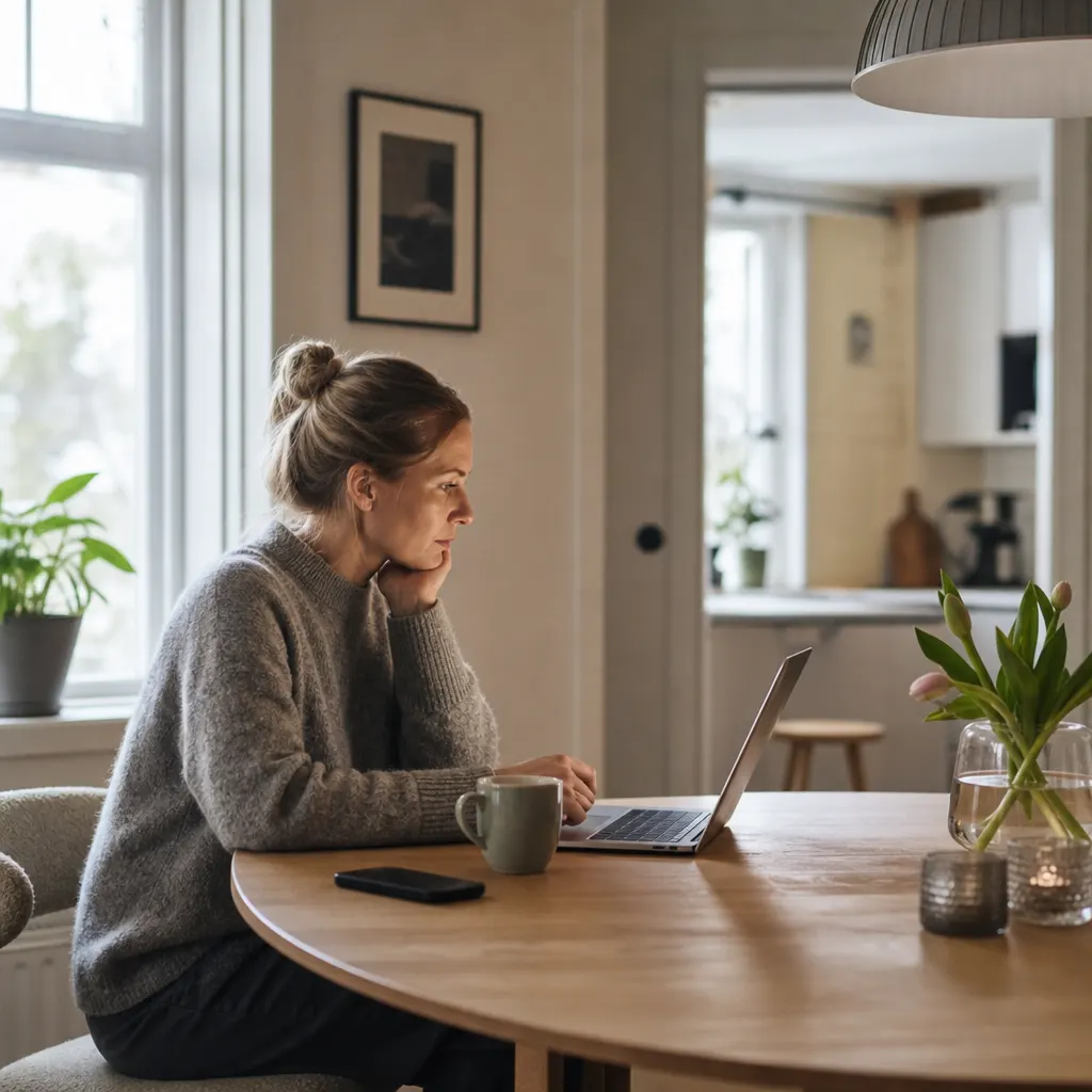 Köksbord i nordisk lägenhet — Tele2 säljer både mobilt och fast bredband